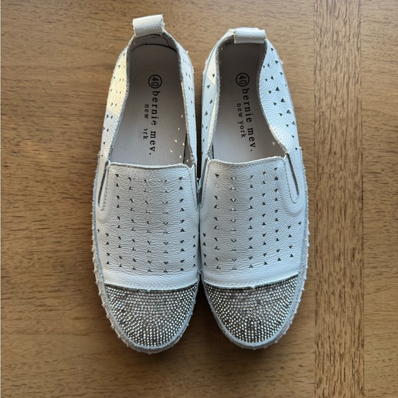 Bernie Mev White Sparkle Slip Ons - Picture 1 of 4